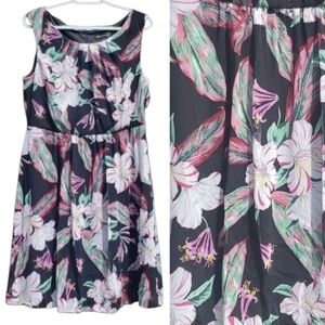 Black Floral Sleeveless Dress 14 P